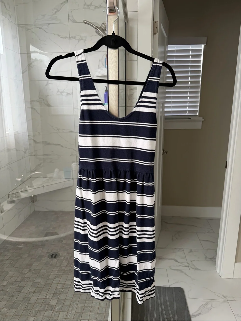 J. Crew Navy and White Striped Sleeveless Dress